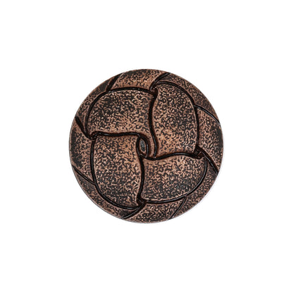 Italian Weathered Brown Knotted Leather-Look Shank Back Plastic Button - 36L/23mm
