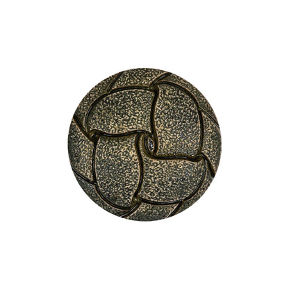 Italian Dusty Olive Knotted Leather-Look Shank Back Plastic Button - 36L/23mm