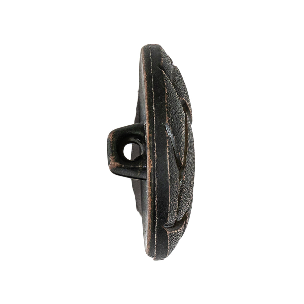 Italian Dusty Olive Knotted Leather-Look Shank Back Plastic Button - 44L/28mm Folded