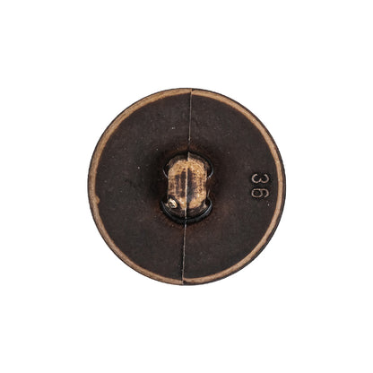 Italian Dark Brown Knotted Leather-Look Shank Back Plastic Button - 36L/23mm Detail