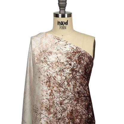 Rayon Challis - Brown Tree Branches - Celestial Canopy Print - Mood Exclusive Serengeti Collection Detail