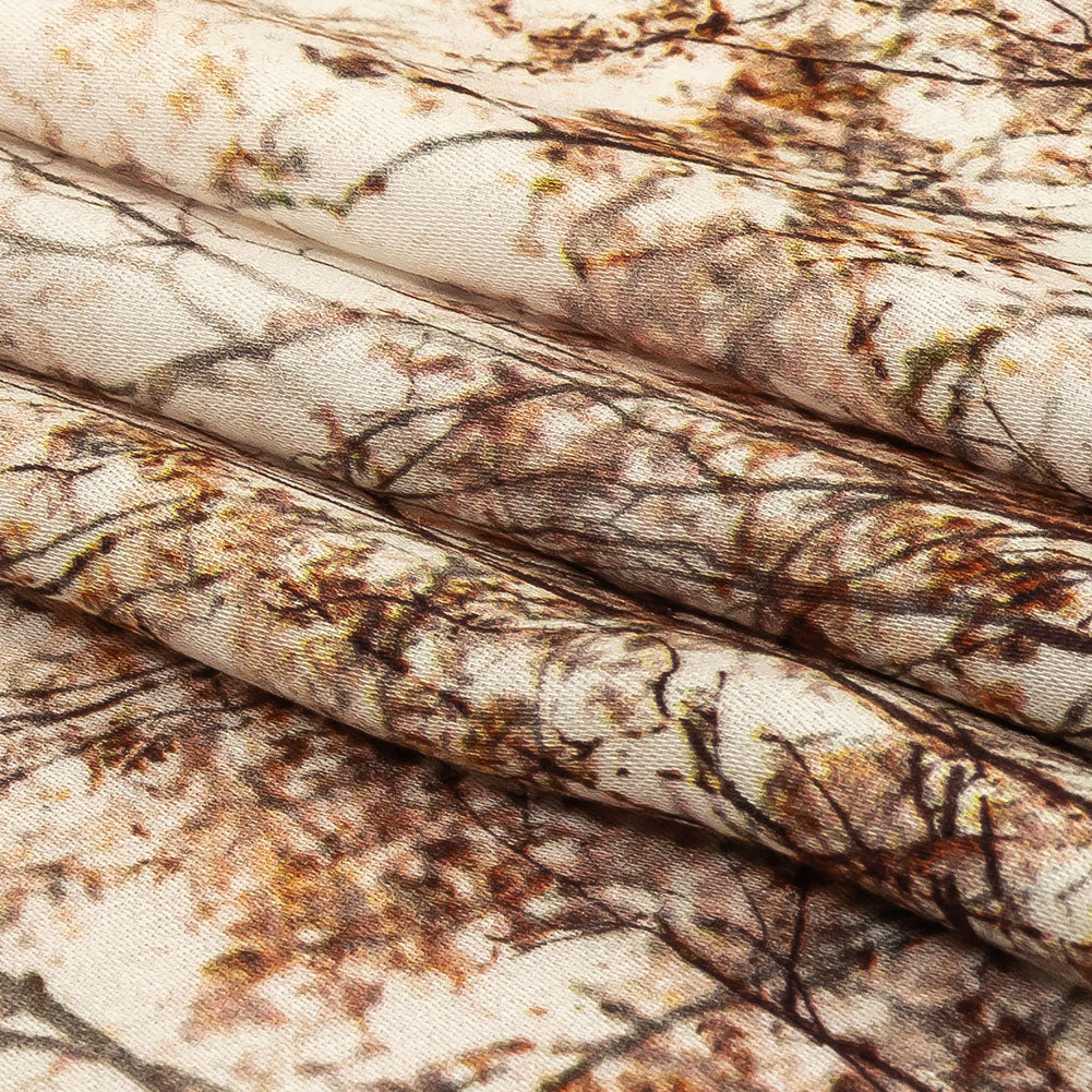 Rayon Challis - Brown Tree Branches - Celestial Canopy Print - Mood Exclusive Serengeti Collection Full