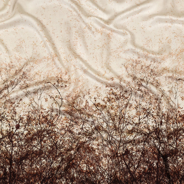 Rayon Challis - Brown Tree Branches - Celestial Canopy Print - Mood Exclusive Serengeti Collection