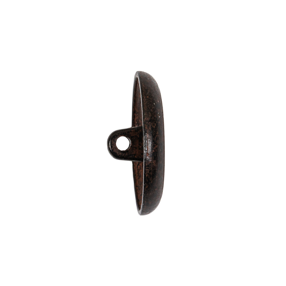 Italian Rusted Iron Shank Back Metal Button - 36L/23mm Folded