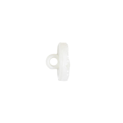White Bevel Cut Shank Back Plastic Button - 20L/12.5mm Folded