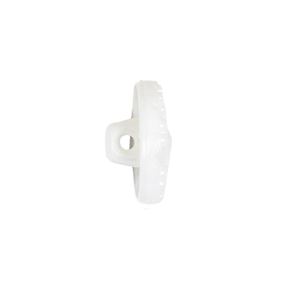 White Bevel Cut Shank Back Plastic Button - 30L/19mm Folded