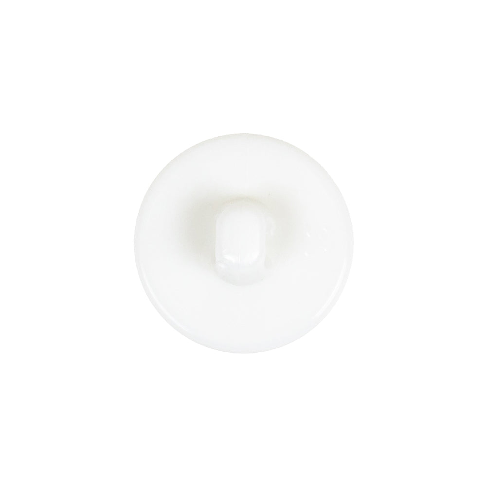 White Bevel Cut Shank Back Plastic Button - 30L/19mm Detail