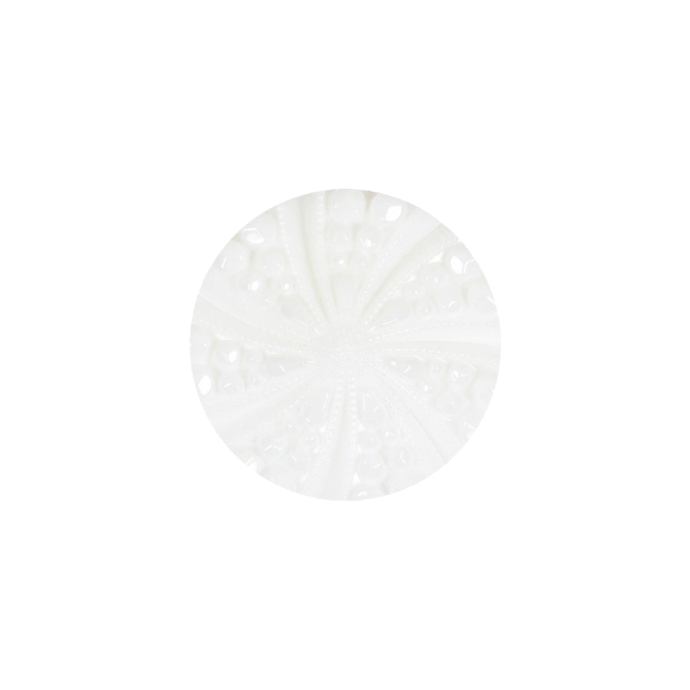 White Bevel Cut Shank Back Plastic Button - 30L/19mm