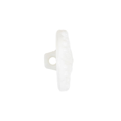 White Bevel Cut Shank Back Plastic Button - 36L/23mm Folded