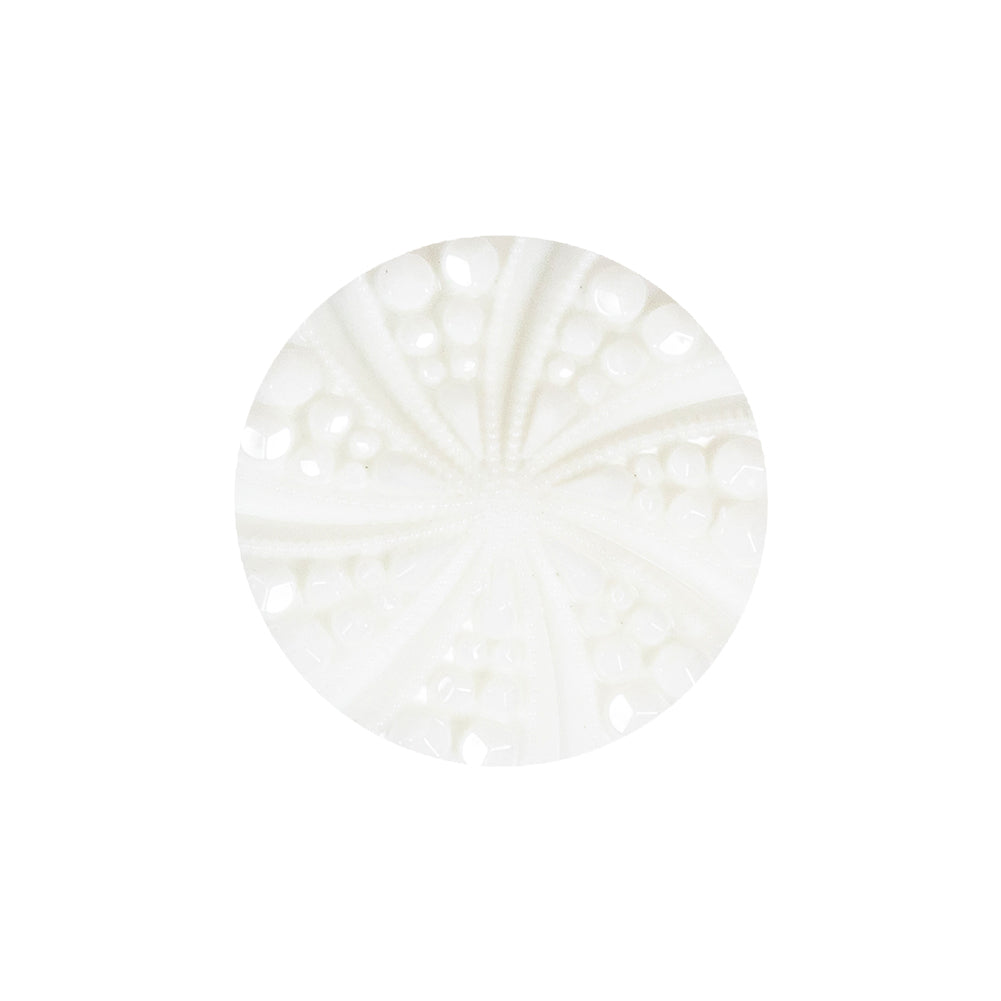 White Bevel Cut Shank Back Plastic Button - 36L/23mm