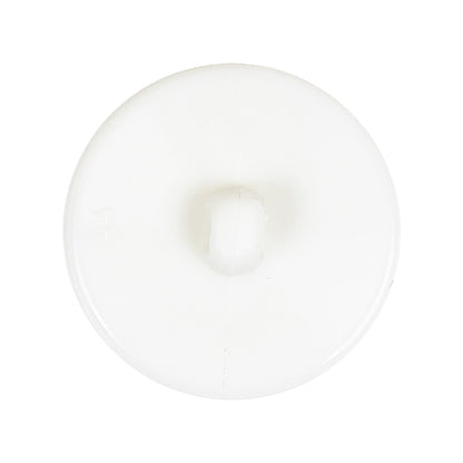 White Bevel Cut Shank Back Plastic Button - 44L/28mm Detail