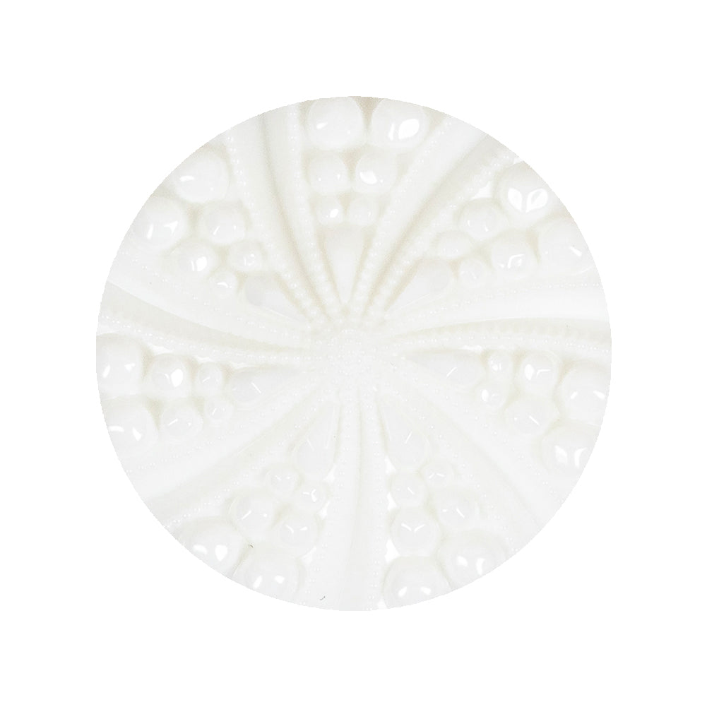 White Bevel Cut Shank Back Plastic Button - 44L/28mm