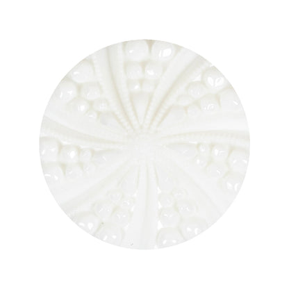 White Bevel Cut Shank Back Plastic Button - 44L/28mm