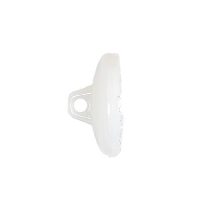 Italian White Concave Floral Molded Shank Back Plastic Button - 33L/21mm Folded