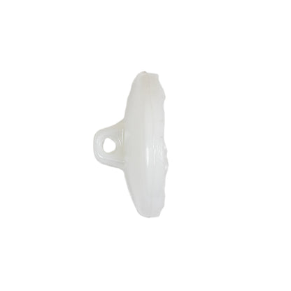 Italian White Concave Floral Molded Shank Back Plastic Button - 36L/23mm Folded