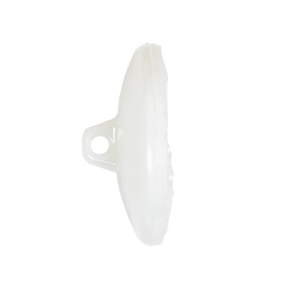 Italian White Concave Floral Molded Shank Back Plastic Button - 44L/28mm Folded