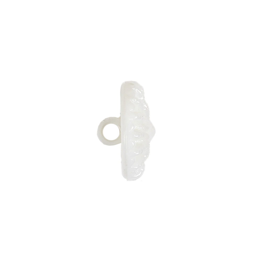 White Rays Molded Shank Back Plastic Button - 24L/15mm Folded