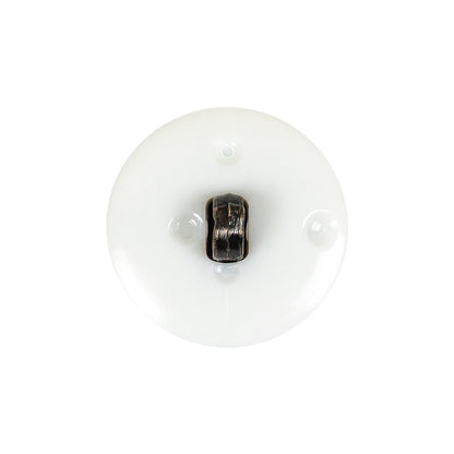 Italian White and Antique Bronze Plus Sign Plastic Shank Back Button - 36L/23mm Detail
