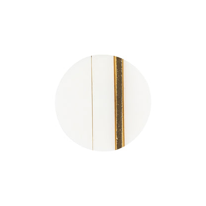 Italian Gold and White Dual Striped Plastic Shank Back Button - 32L/20mm