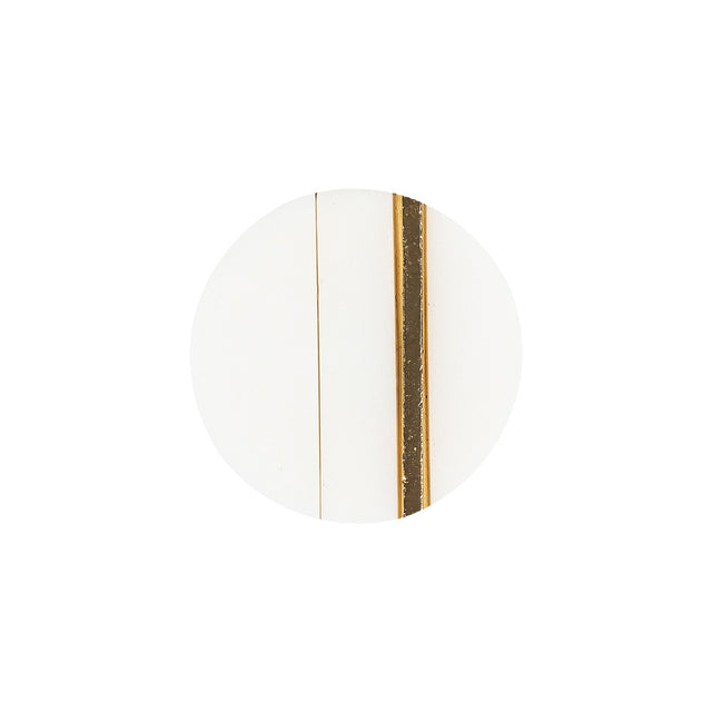 Italian Gold and White Dual Striped Plastic Shank Back Button - 32L/20mm