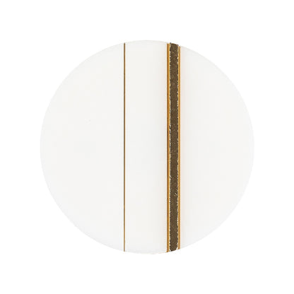 Italian Gold and White Dual Striped Plastic Shank Back Button - 44L/28mm
