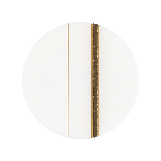 Italian Gold and White Dual Striped Plastic Shank Back Button - 44L/28mm