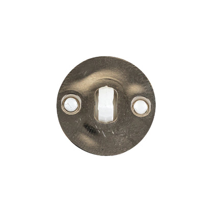 Italian Silver and White Dual Striped Plastic Shank Back Button - 32L/20mm Detail