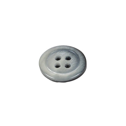Gray and Black Shimmer Ombre Low Convex 4-Hole Plastic Button - 24L/15mm Folded