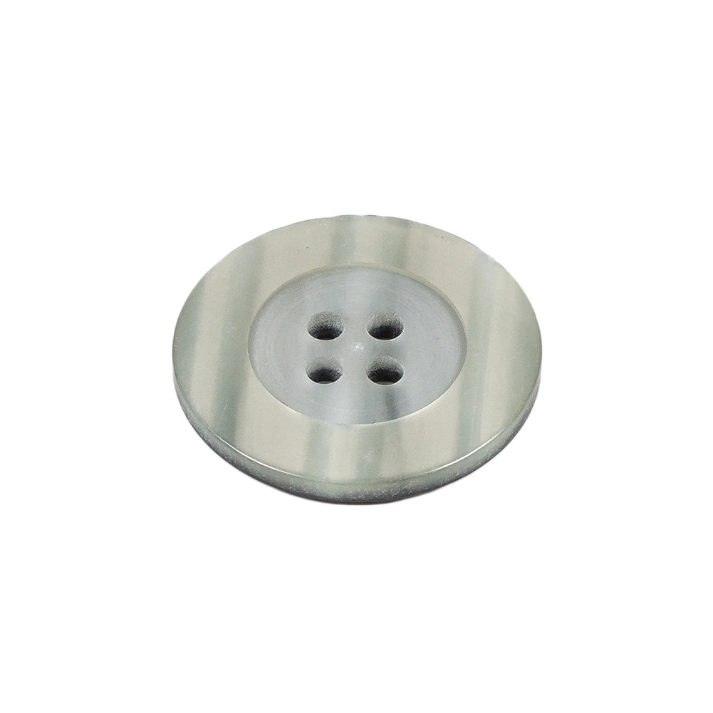 Silvery Gray Shining Stripes Wide Rim 4-Hole Plastic Button - 36L/23mm Folded