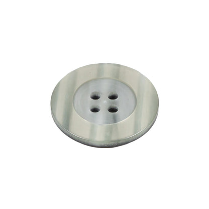 Silvery Gray Shining Stripes Wide Rim 4-Hole Plastic Button - 36L/23mm Folded