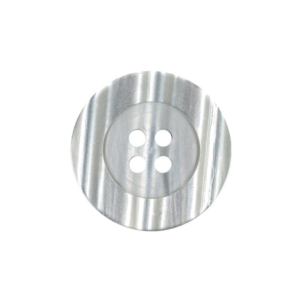 Silvery Gray Shining Stripes Wide Rim 4-Hole Plastic Button - 36L/23mm