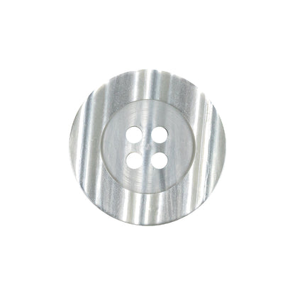 Silvery Gray Shining Stripes Wide Rim 4-Hole Plastic Button - 36L/23mm