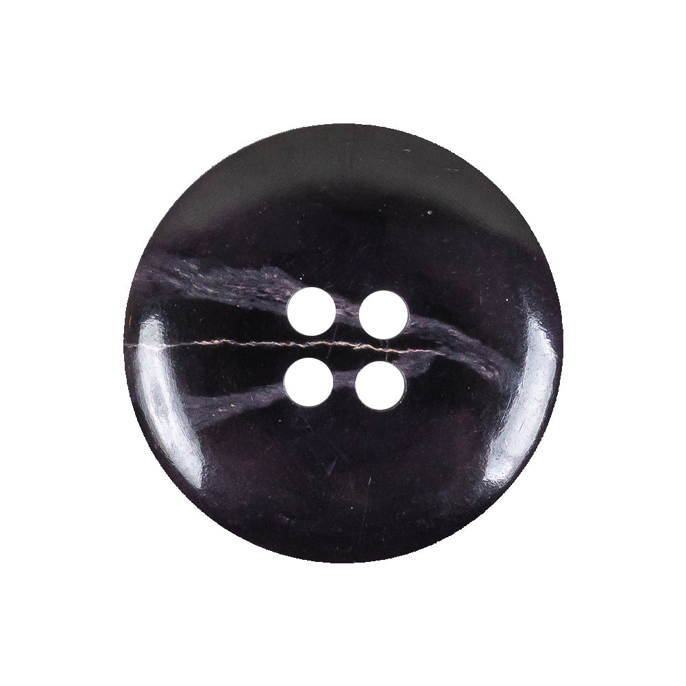 Deep Violet Marbled Rolled Rim 4-Hole Plastic Button - 40L/25.5mm Detail