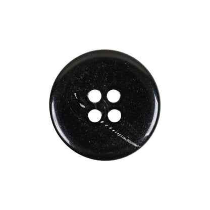 Italian Shiny Black 4-Hole Plastic Button - 36L/23mm Detail