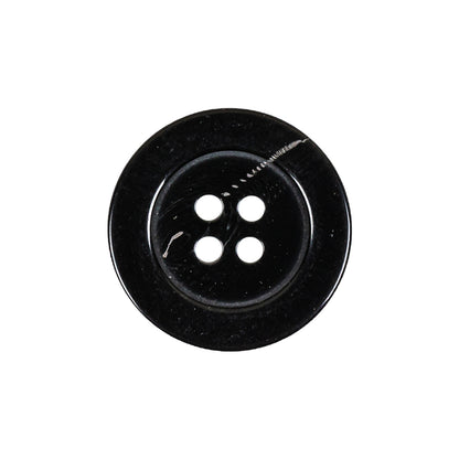 Italian Shiny Black 4-Hole Plastic Button - 36L/23mm
