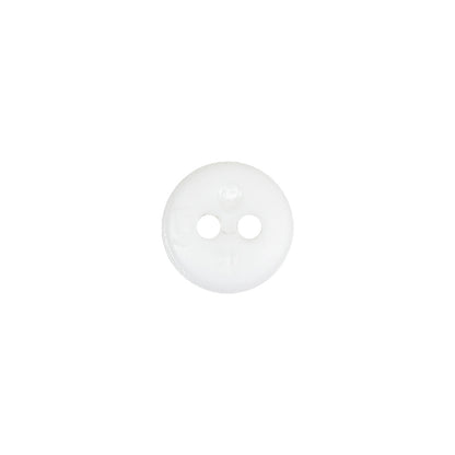 White Sawtooth Rim Plastic 2-Hole Button - 18L/11.5mm Detail