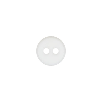 White Sawtooth Rim Plastic 2-Hole Button - 18L/11.5mm