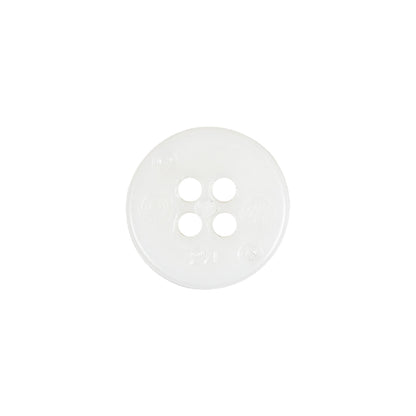 Italian White Faceted 4-Hole Nylon Button - 24L/15mm Detail