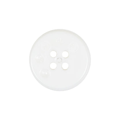 Italian White Faceted 4-Hole Nylon Button - 33L/21mm Detail