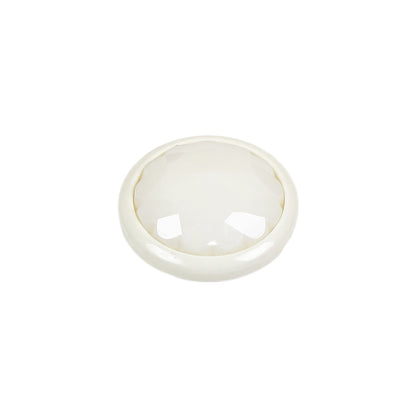 Italian White Faceted Dome Self Back Plastic Button - 30L/19mm Folded