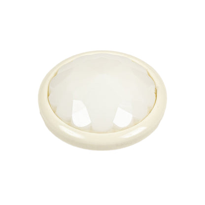 Italian White Faceted Dome Self Back Plastic Button - 40L/25.5mm Folded