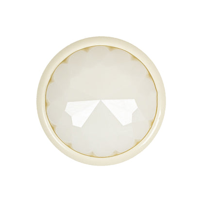 Italian White Faceted Dome Self Back Plastic Button - 40L/25.5mm