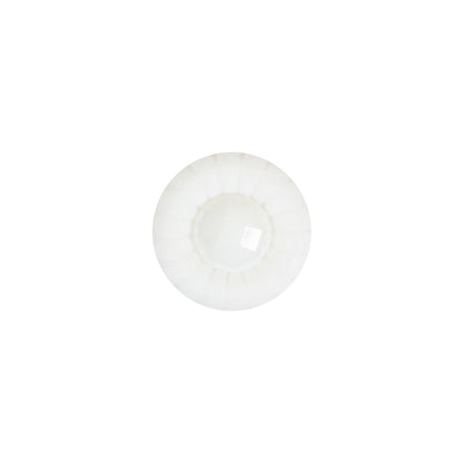 Italian White Faceted Center Floral Molded Shank Back Plastic Button - 20L/12.5mm