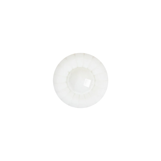 Italian White Faceted Center Floral Molded Shank Back Plastic Button - 20L/12.5mm