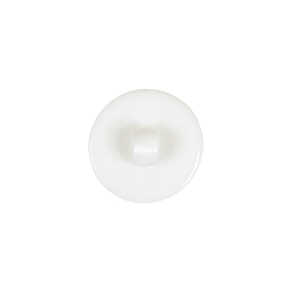 Italian White Faceted Center Floral Molded Shank Back Plastic Button - 24L/15mm Detail