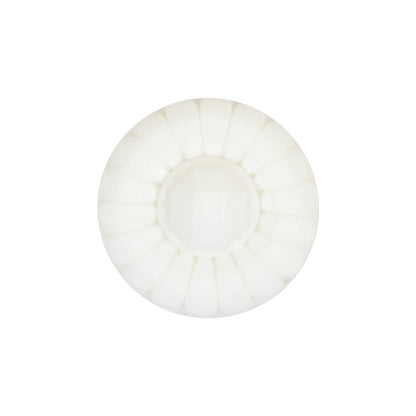 Italian White Faceted Center Floral Molded Shank Back Plastic Button - 36L/23mm