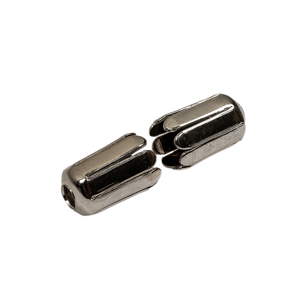 Silver Metal Tassel Stoppers Pair - 0.5" x 0.375" Detail