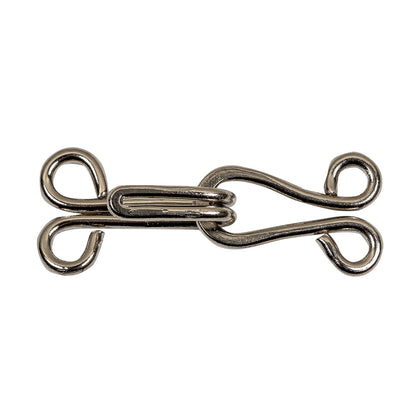 Nickel Metal Hook and Eye Closure - 0.625" X 1.5"