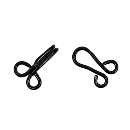 Black Metal Hook and Eye Closure - 0.625" X 1.5" Detail