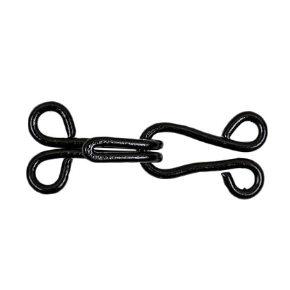 Black Metal Hook and Eye Closure - 0.625" X 1.5"